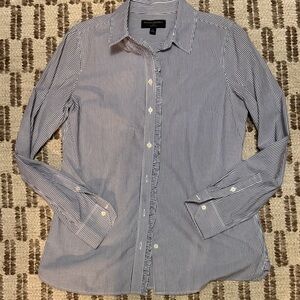 Banana Republic Blue and White Striped Button Down Shirt